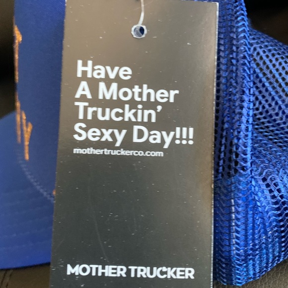 New Just Beachy Mother Trucker Adjustable Snapback Cap Blue - Picture 5 of 5